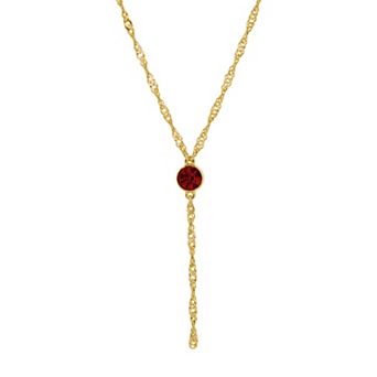 1928 Gold Tone Crystal Y-Necklace