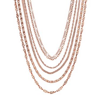 1928 Copper Tone Multi-Strand Necklace
