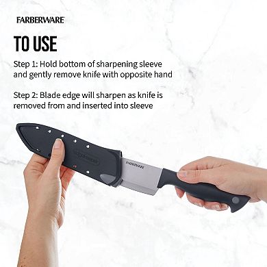 Farberware® 6-Inch Chef Knife with EdgeKeeper Sheath, Black Grey