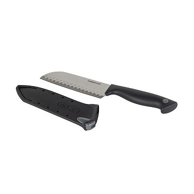 Farberware® 5-Inch Santoku with EdgeKeeper Sheath, Black Grey