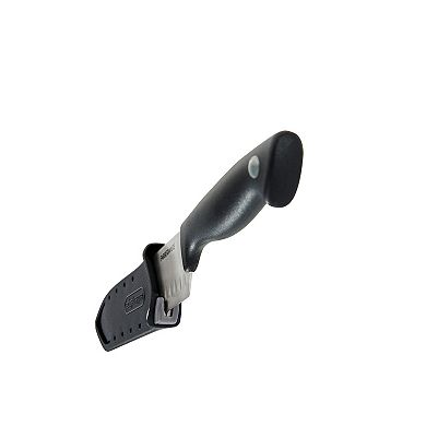 Farberware® 5-Inch Santoku with EdgeKeeper Sheath, Black Grey