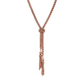 1928 Copper Tone Tassel Y-Necklace