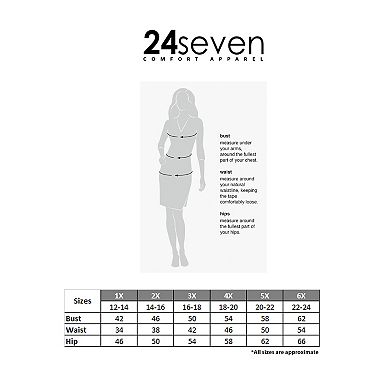 Plus Size 24seven Comfort Apparel Long Sleeve Fit & Flare Midi Dress