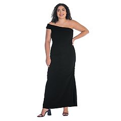 24seven Comfort Apparel Womens Formal One Shoulder Rouched Mermaid Maxi  Dress-Teal-S in 2023