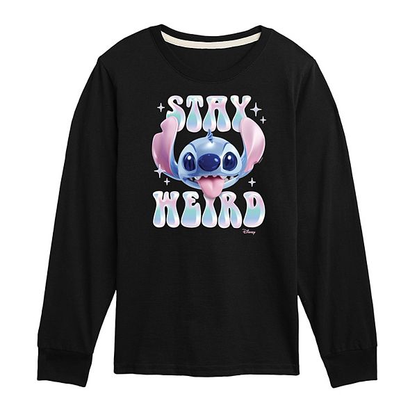 Disney's Lilo & Stitch Boys 820 Stay Weird Long Sleeve Graphic Tee