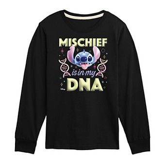 Disney's Lilo & Stitch Boys 8-20 Mischief Is In My DNA Long Sleeve Graphic Tee
