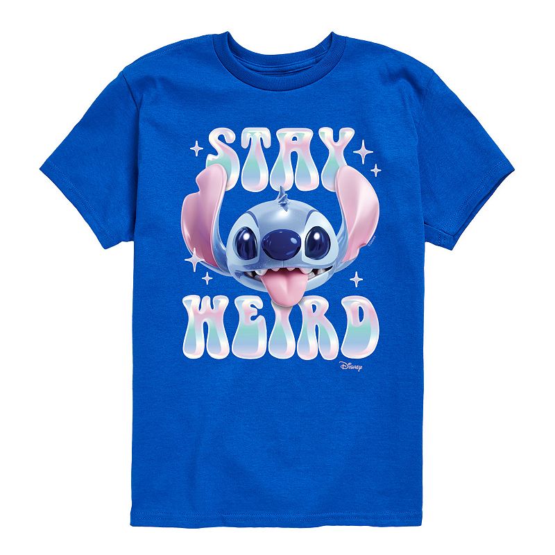 Disney's Lilo & Stitch Boys 8-20 Stay Weird Graphic Tee, Boy's, Size: Large, Blue