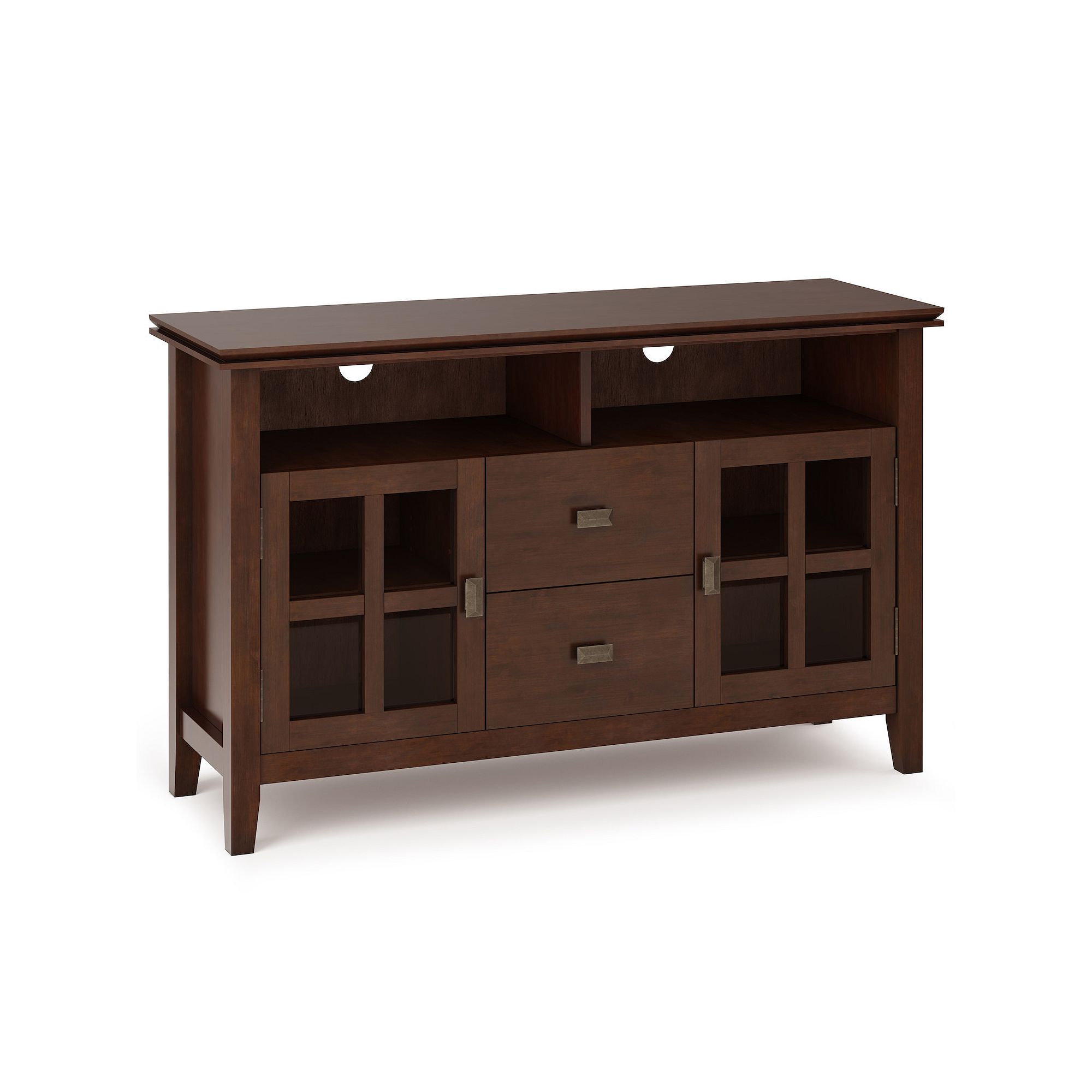 Simpli Home Artisan TV Media Stand, Russet Brownbrown