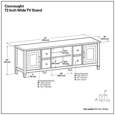 Simpli Home Connaught 72" Wide TV Stand