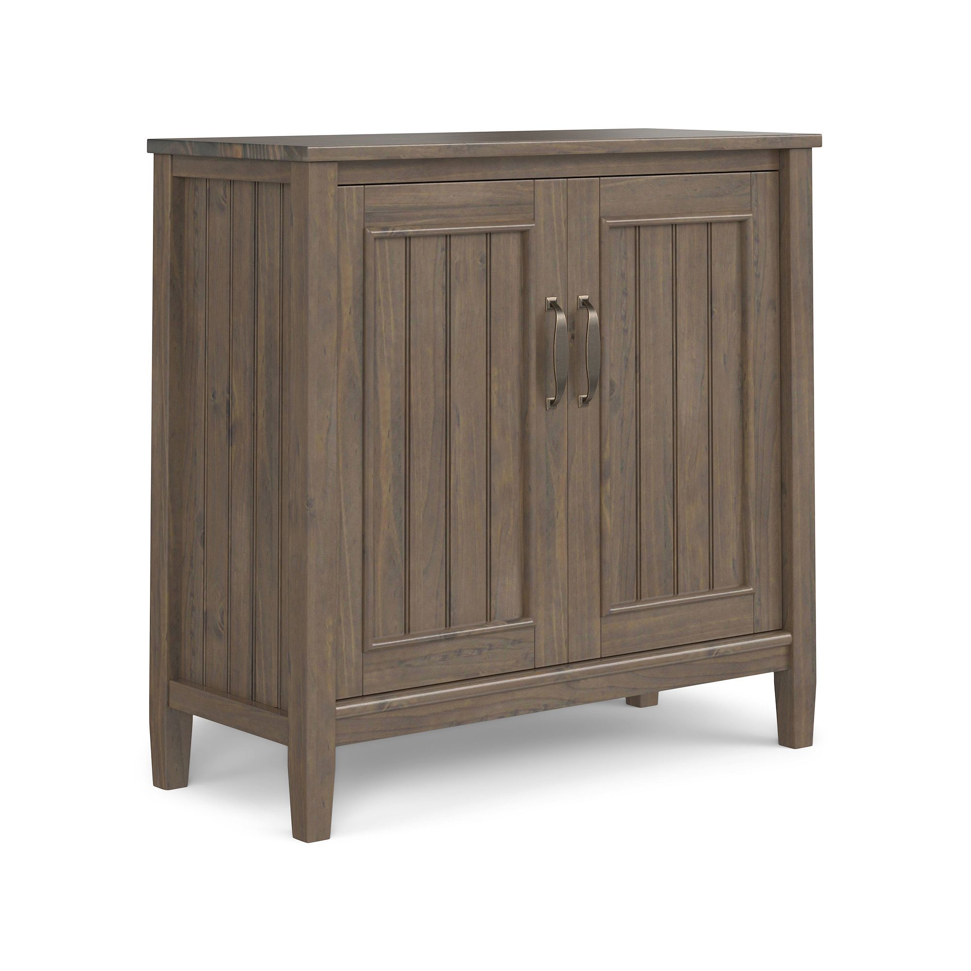 Simpli Home Lev Low Storage Cabinet, Smokey Brown