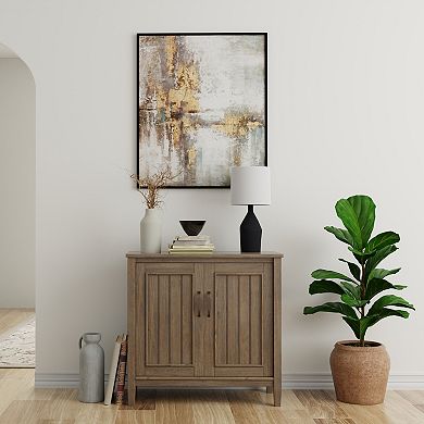 Simpli Home Lev Low Storage Cabinet