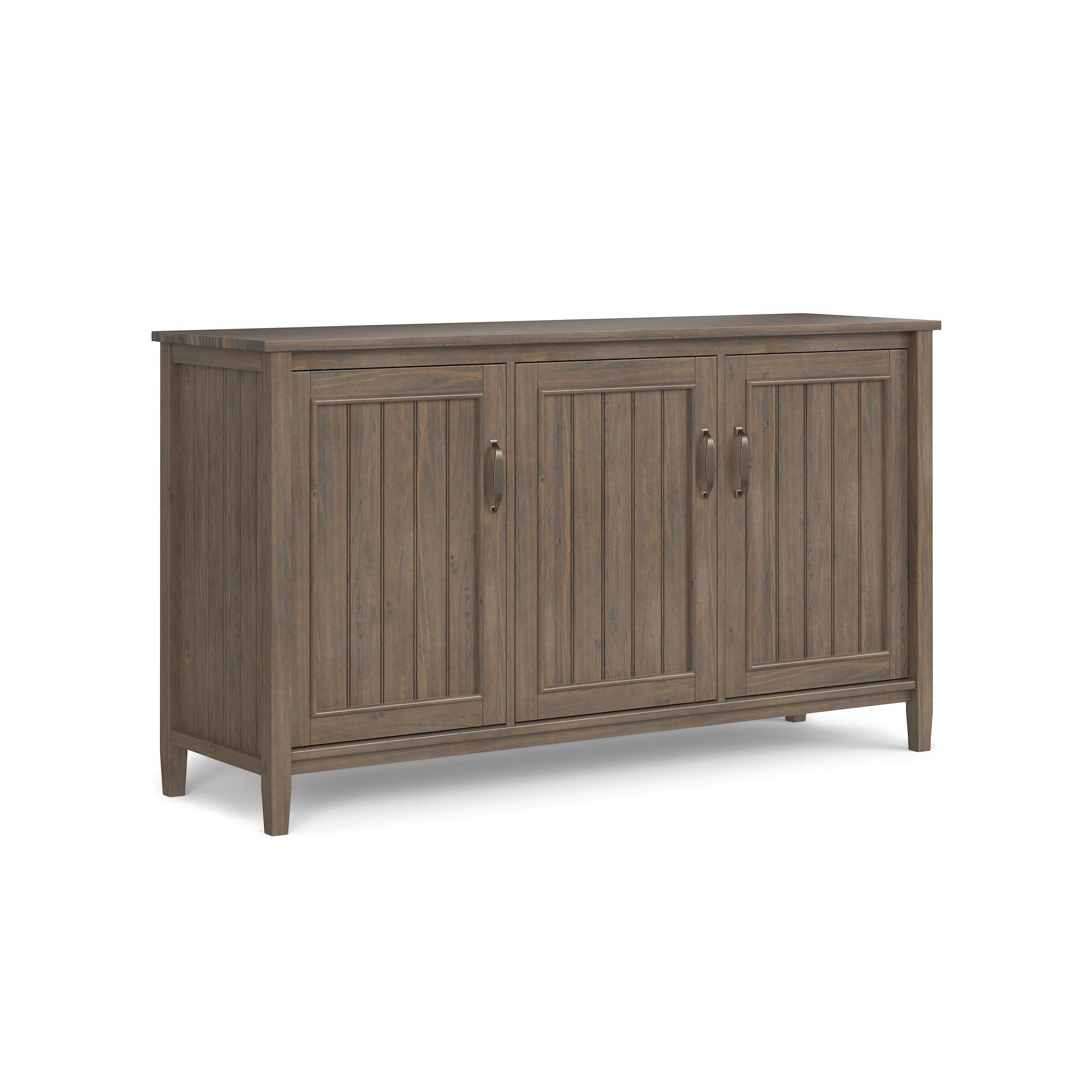 Simpli Home Lev Wide Storage Cabinet, Smokey Brown