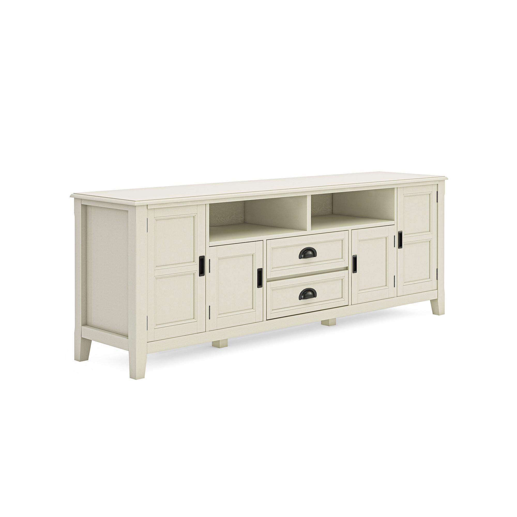 Simpli Home Burlington 72 TV Media Stand, Antique White