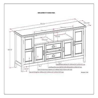 Simpli Home Burlington 72" TV Media Stand