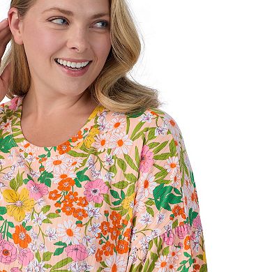 Plus Size Cuddl Duds® Pajama Cozy Bell Sleeve Top & Pajama Jogger Pants Set