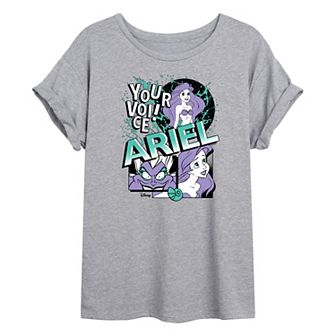 Disney Princess Ariel Juniors' Pop Art Oversized Tee
