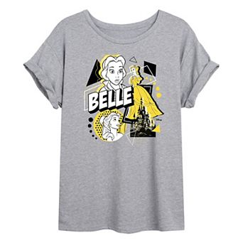 Disney Princess Belle Juniors' Pop Art Oversized Tee