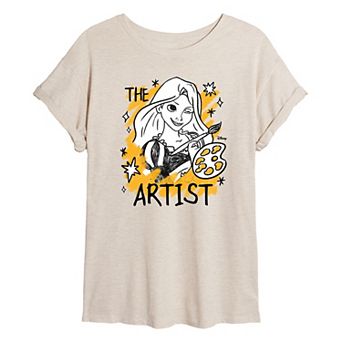 Disney Princess Rapunzel Juniors' Artist Oversized Tee