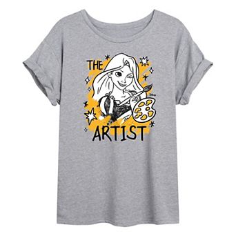 Disney Princess Rapunzel Juniors' Artist Oversized Tee