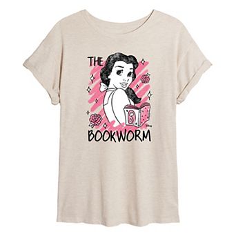 Disney Princess Belle Juniors' Bookworm Oversized Tee