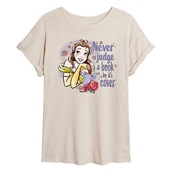 Disney Princess Belle Juniors' Never Judge A Book Oversized Tee