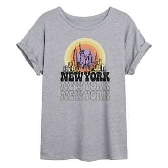 Juniors' New York Vintage Oversized Tee