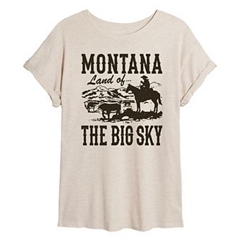 Juniors' Montana Land of Big Sky Oversized Tee