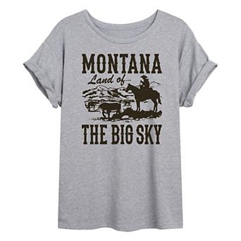 Juniors' Montana Land of Big Sky Oversized Tee