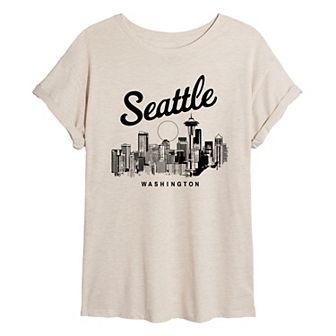 Juniors' Seattle Washington Oversized Tee