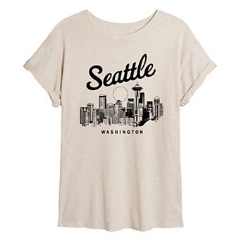 Juniors' Seattle Washington Oversized Tee