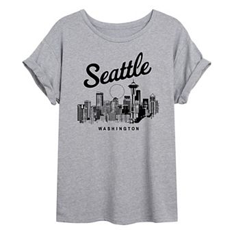 Juniors' Seattle Washington Oversized Tee