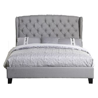 Best Master Frances Solid Wood/Fabric Upholstery East King Platform Bed