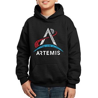 NASA Artemis Logo - Boy's Word Art Hooded Sweatshirt