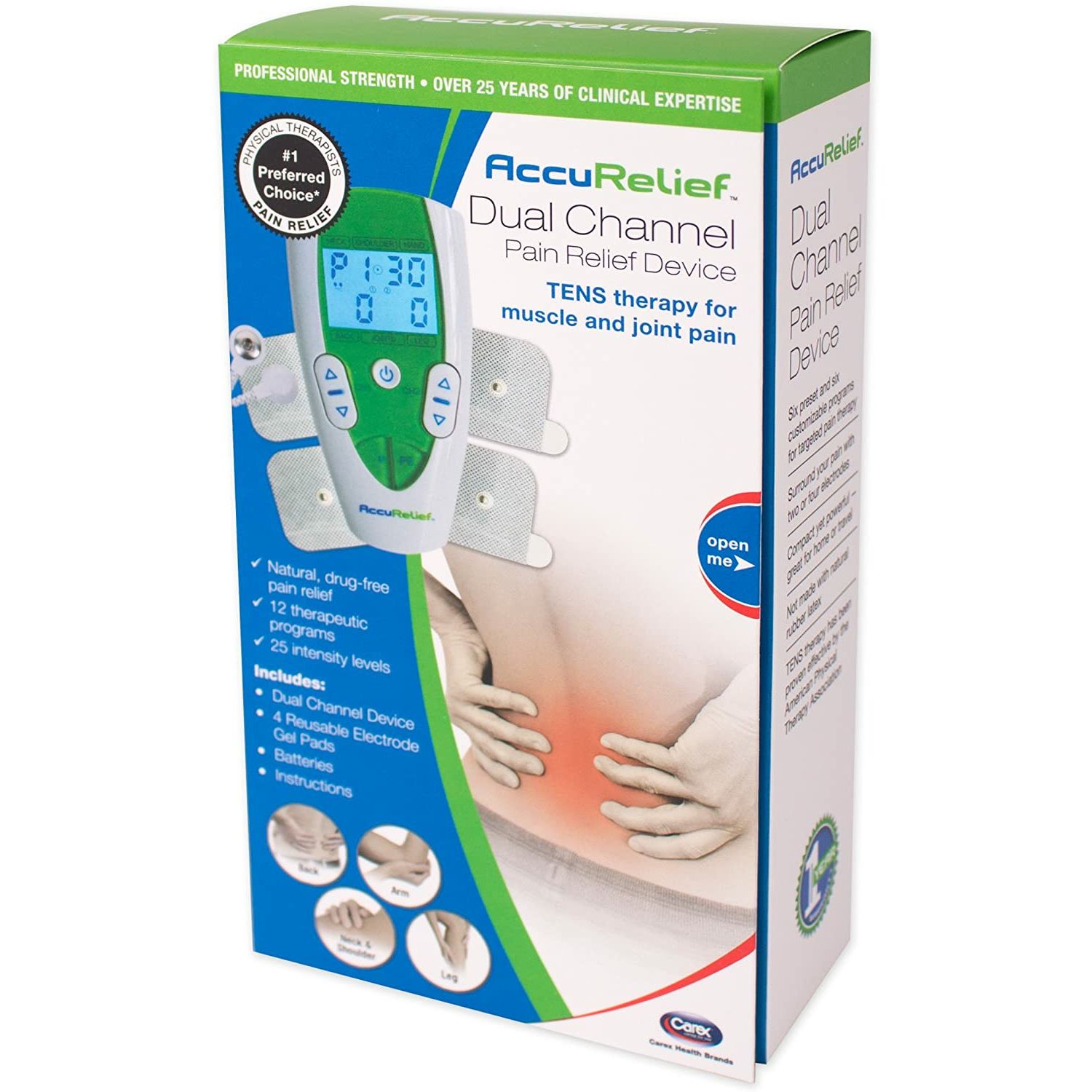 AccuRelief TENS Unit Pain Relief System - Muscle Stimulator For Pain ...