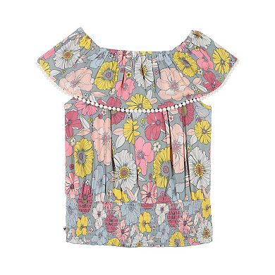 Girls 7-16 Roxy Floral Woven Smocked Peasant Top 