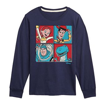 Disney / Pixar's Toy Story Boys 8-20 Group Grid Long Sleeve Graphic Tee