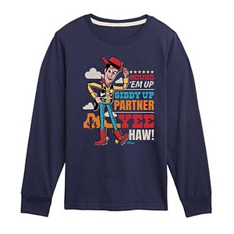 Disney / Pixar's Toy Story Woody Boys 8-20 Giddy Up Partner Long Sleeve Graphic Tee