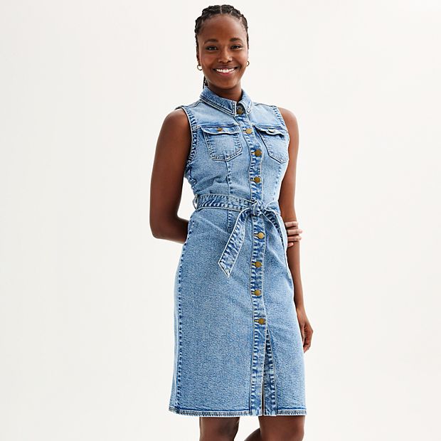 Button down denim dress on sale