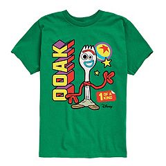 Disney Boy's Toy Story Forky Smiling Face Graphic Tee, White