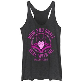 Disney Villains Sleeping Beauty Maleficent Now You Shall Deal With Me Juniors' Tri-Blend Racerback Tank Top