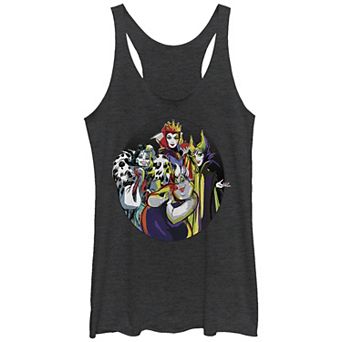 Disney Villains Evil Queens Stamp Juniors' Tri-Blend Racerback Tank Top