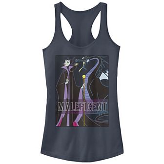 Disney Villains Sleeping Beauty Maleficent With Dragon Juniors' Racerback Tank Top