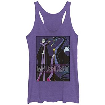 Disney Villains Sleeping Beauty Maleficent With Dragon Juniors' Tri-Blend Racerback Tank Top