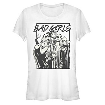 Disney's Villains Bad Girls Sketch Juniors' Fitted Graphic Tee