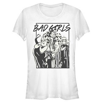 Disney's Villains Bad Girls Sketch Juniors' Fitted Graphic Tee