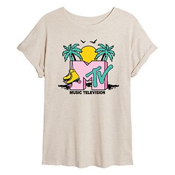 Juniors' MTV Malibu Beach Roller Skate Oversized Tee