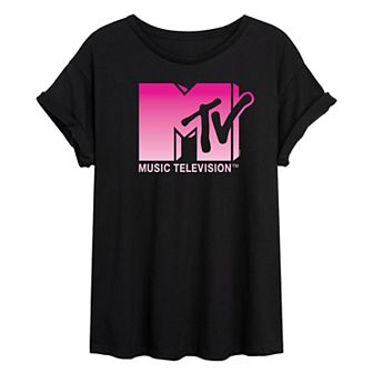 Juniors' MTV Pink Ombre Oversized Tee