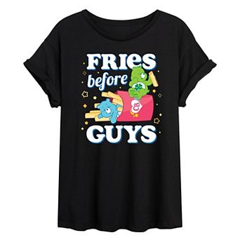 Juniors' Care Bears Fries Before Guys Oversized Tee
