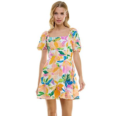 lily rose skater dress Juniors' Lily Rose Tie Strap Molded Cup Skater Dress Color: Pnk Blue Size:  SMALL