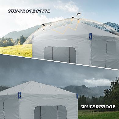 Aoodor Pop Up Canopy Tent with Removable Mesh Window Sidewalls